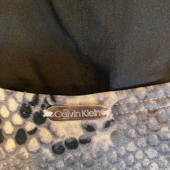 Calvin Klein One- Piece Snake Print High Neck Halter Swimsuit 10 - Picture 6 of 15